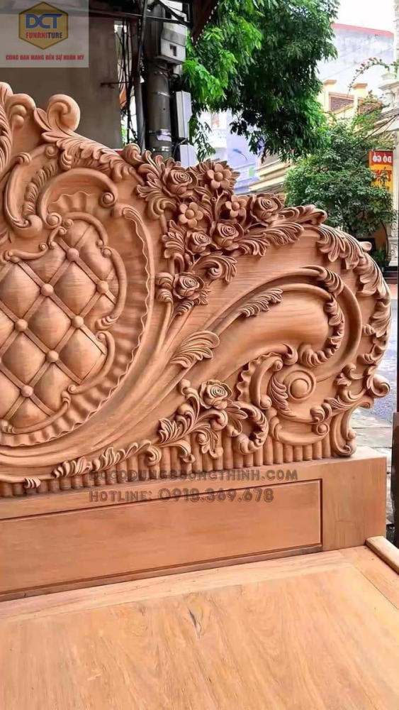 Giường ngủ cổ điển hoàng gia gỗ gõ đỏ G47 đẳng cấp